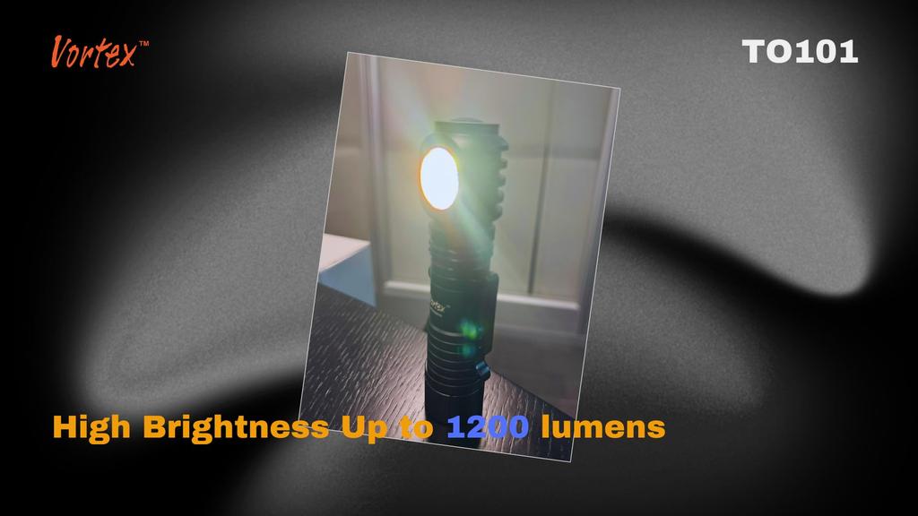 Vortex TO101 Work and Emergency Rechargeable Flashlight with Charging Side Magnetic Max 1200 Lumens 2-in-1 Dock, 7/24 Lighting, Base,