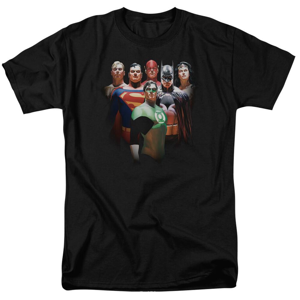 Justice League Roll Call T Shirt Licensed Comic Book Tee Black S