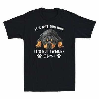Funny Glitter Graphic Black Rottweiler Dogs Tee Anime Graphic T-shirts For Men Clothing Women Tees Y2K Tops