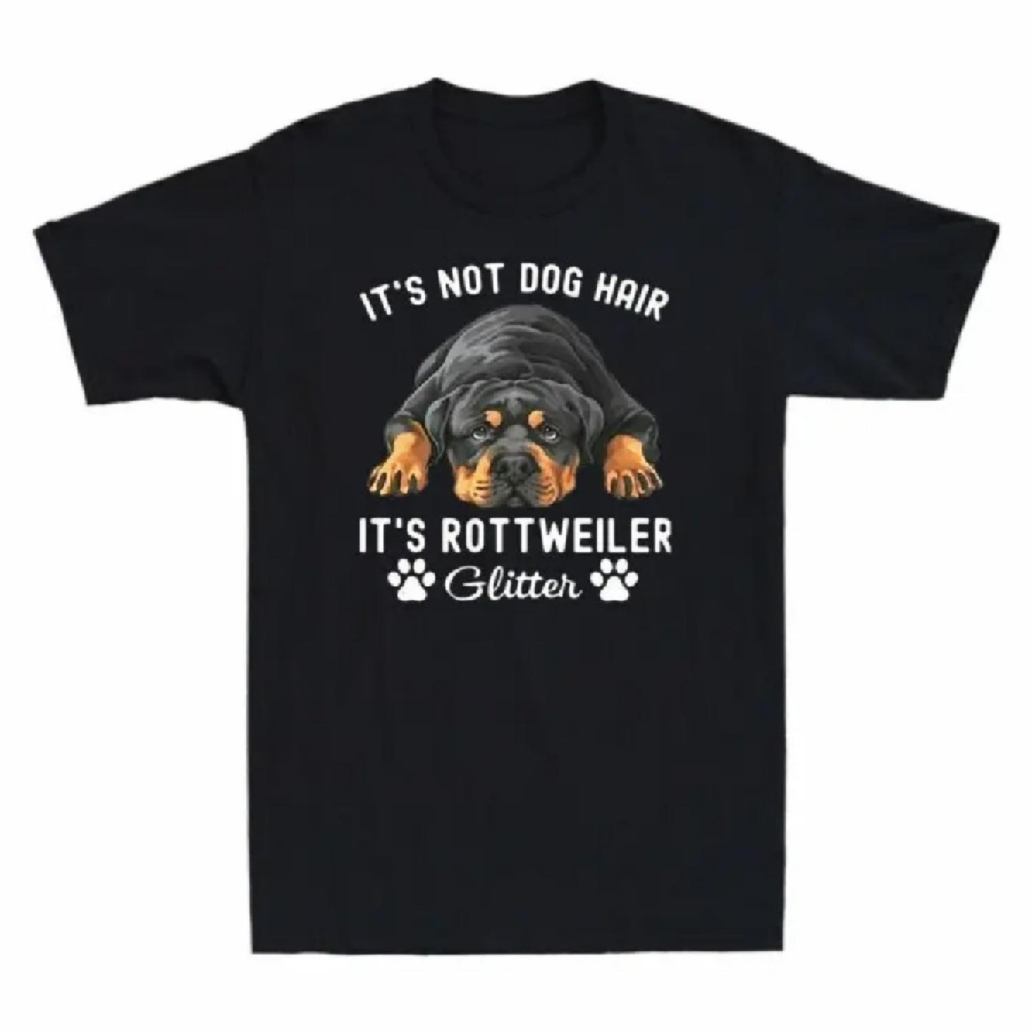 

Funny Glitter Graphic Black Rottweiler Dogs Tee Anime Graphic T-shirts For Men Clothing Women Tees Y2K Tops XXXXXL чорний