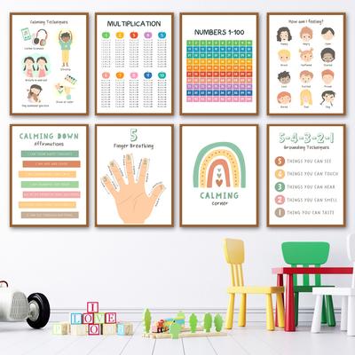 Pädagogische Multiplikation Mathematik Zahlen Klassenzimmer Wand Kunstdruck Leinwand Malerei Nordic Poster Dekor Bilder Homeschool Zimmer