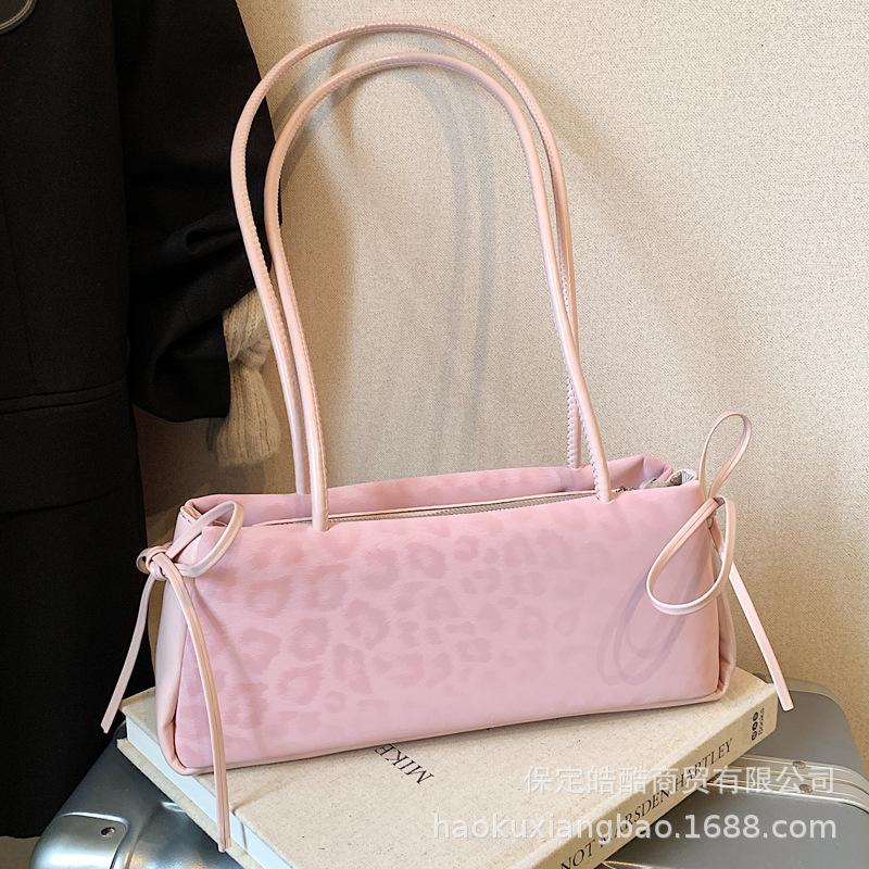 Leopard print bag women's large-capacity 2025 new summer niche design shoulder underarm bag texture work commuter bag