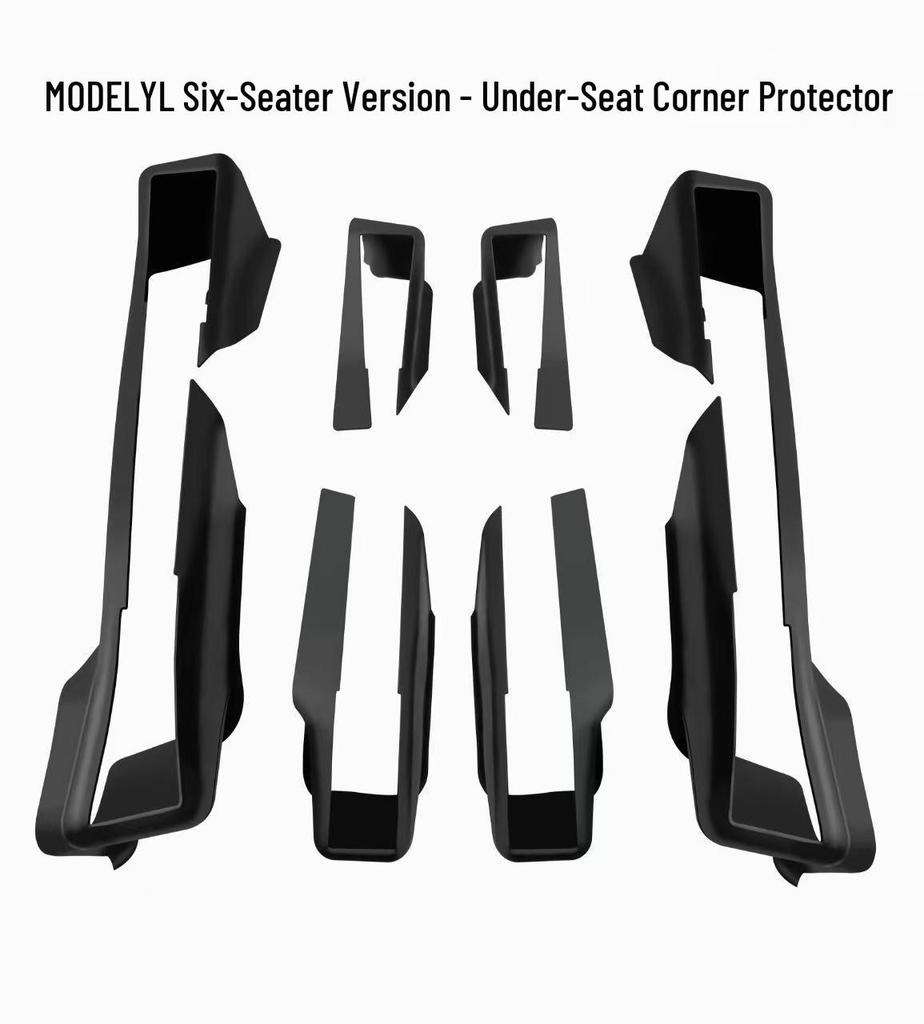 Tesla Model YL Sechs-Sitzer TPE-Schutzmatten: Vollflächige Unter-Sitz-, hintere Anti-Kratz- und Türschwellenleisten.