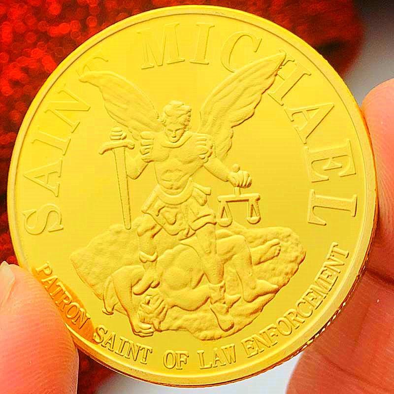 4CM Souvenir Coin Collection The Archangel with Prayer USA St Michael Challenge Coin USA Collectibles