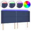VidaXL Tête de Lit à LED Meuble de Chambre à Coucher Accessoire de Lit Double Tête de Cadre de Lit Intérieur Bleu 3123928