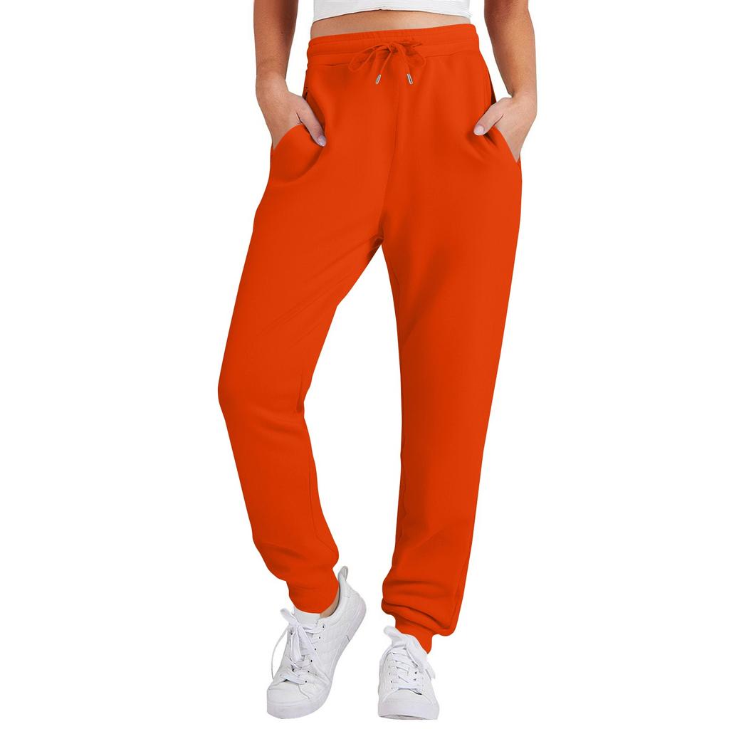 Dámské volné sportovní kalhoty s vysokým pasem, tepláky, módní, ležérní, s kapsami