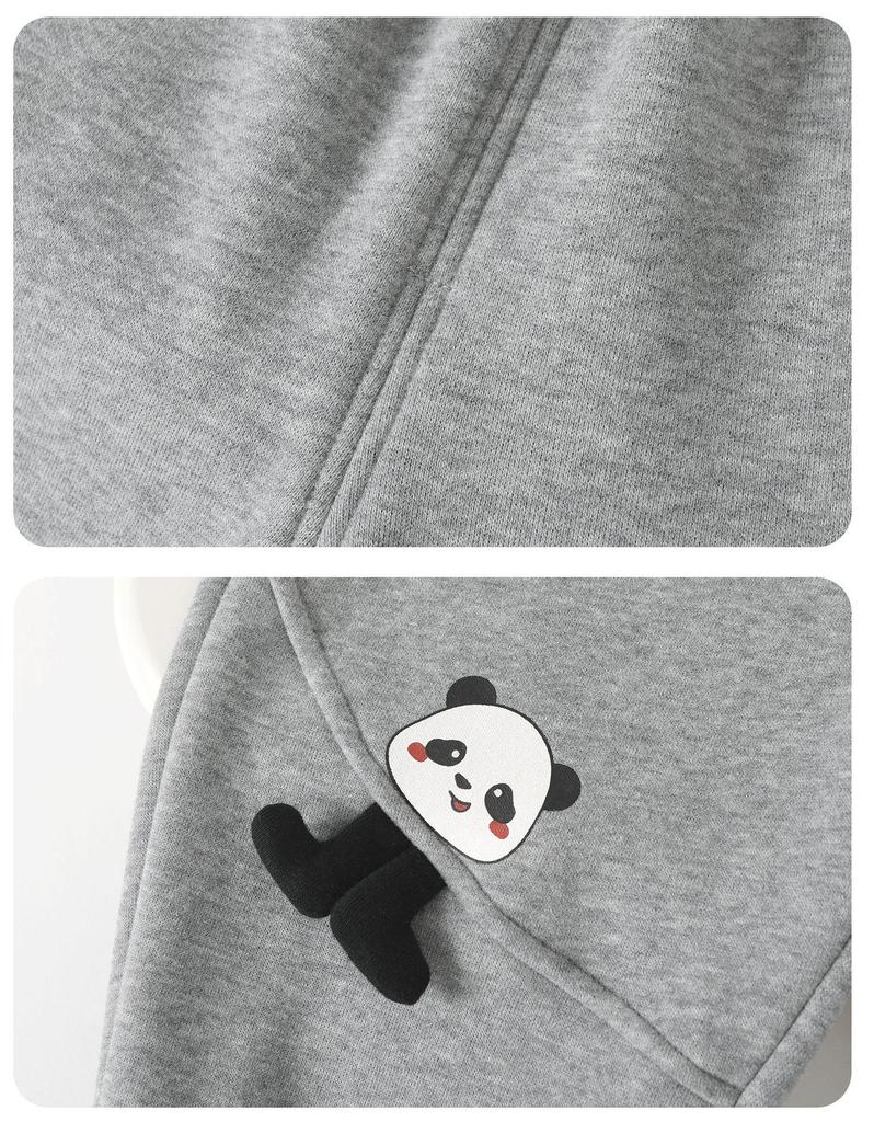 Dětské zimní tepláky Kaka Panda s fleecovou podšívkou - Hřejivé podzimní/zimní kalhoty pro chlapce a dívky