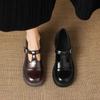 Krazing Pot Microfiber Round Toe Chunky Heels Spring Summer Shoes Big Size 43 Size 33 Women Buckle Straps Platform Pumps