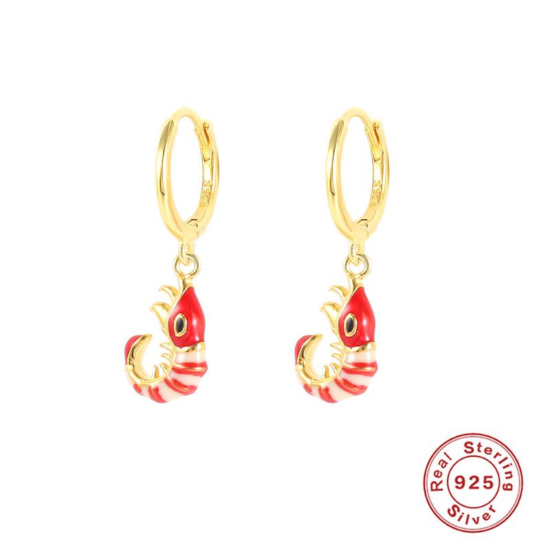 S925 Ayar Gümüş Rüzgar Damlası Yağı Deniz Hayvanı Küpeler Kulak Tokaları, En Çok Satan Moda Trendi Yaratıcı Küpeler