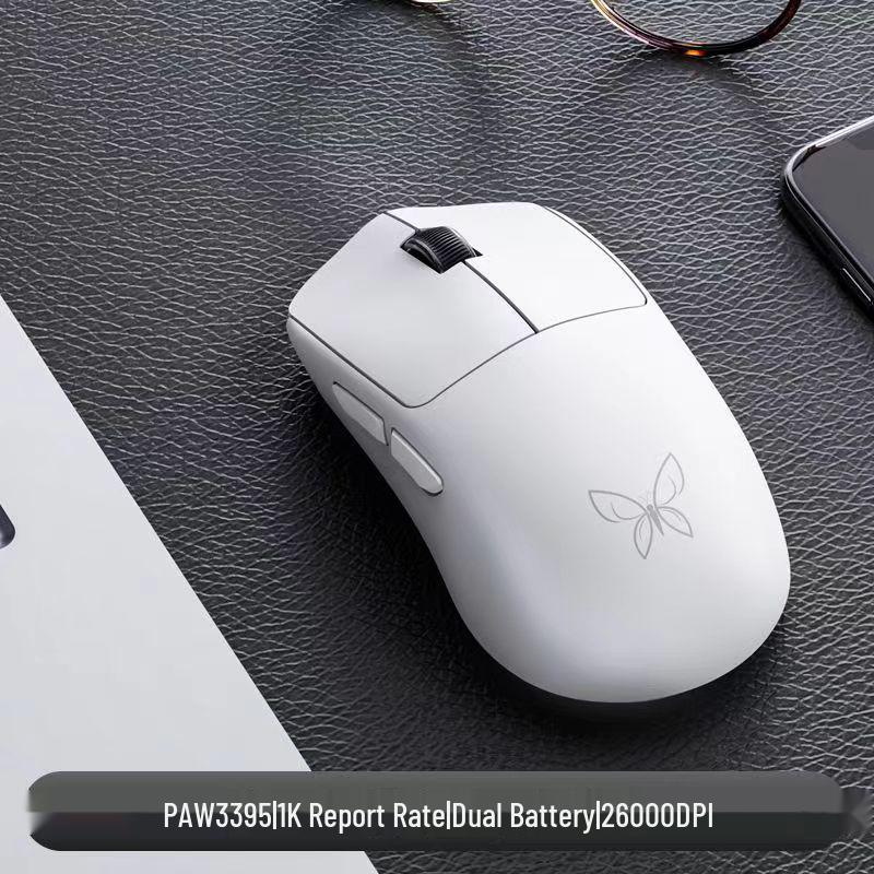 Newmen Butterfly PAW3395 Dual Battery Lightweight Wireless/Wired 2.4G Bluetooth Three-Mode Gaming Mouse