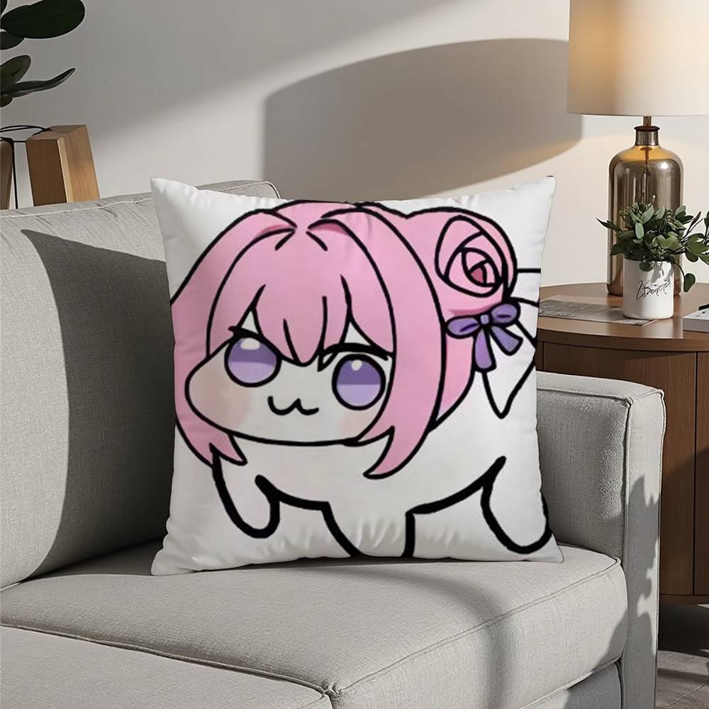N-Nikke DORO Doll Dog Pillow Case Sofa Decorative Home Double-sided Printing Short Plush Cushion Pillow Cover Holiday Gift