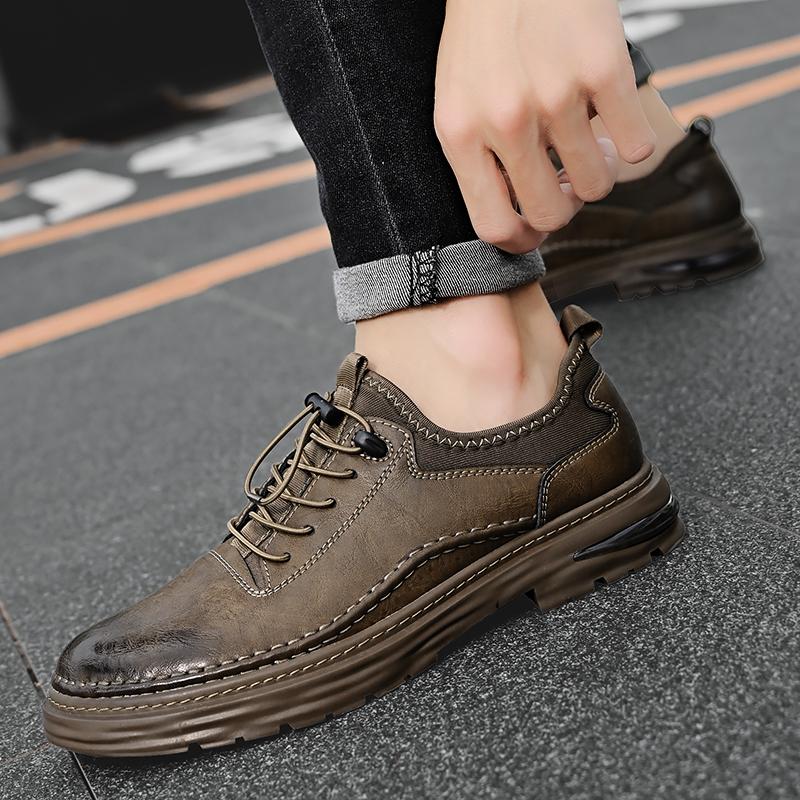 Men's Casual Leather Shoes Breathable Comfortable Men's Business Oxford Leather Flats Shoes Outdoor Fashion Men Flats