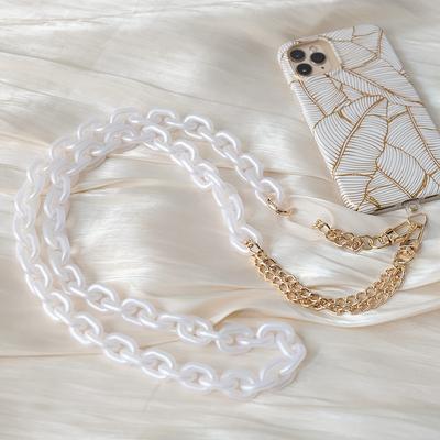 Yeni Telefon Aksesuarı Cep Telefonu Parça Zinciri Anti Kayıp Evrensel Beyaz Leopar Omuz Boyun Crossbody Telefon Askı Kılıfı Tutucu Zinciri