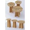 Mushroom 3 Piece Nesting Table Scandinavian Style - Sapphire Oak