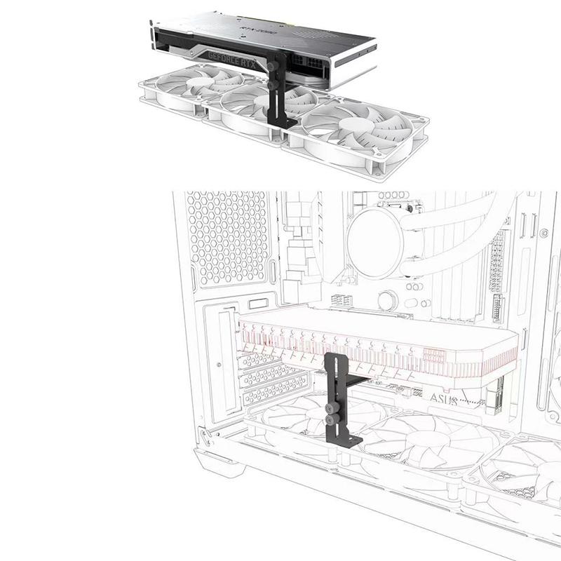 Computer Graphics Card Holder Chassis Fan Support Fixed Metal Bracket 6-96Mm Adjustable Gpu Holder