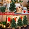 20cm Mini Christmas Tree with Jute Base 6PCS Set Holiday Decoration Desktop Tabletop Display Window Shop Decoration