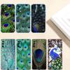 IK53 Peacock feather Transparent Phone Case for Samsung Galaxy A04 A04S A14 A23 A34 A54 M23 M33 M52 M53