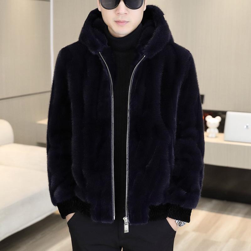 

Men s Solid Color Hooded Fur-Lined Jacket for Teens - Thick and Warm Casual Outerwear 3XL