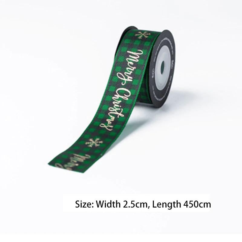5yards 25mm Christmas Ribbon Printing Ployester Ribbon For Handmade Bow Christmas Decorations DIY Gift Wrapping