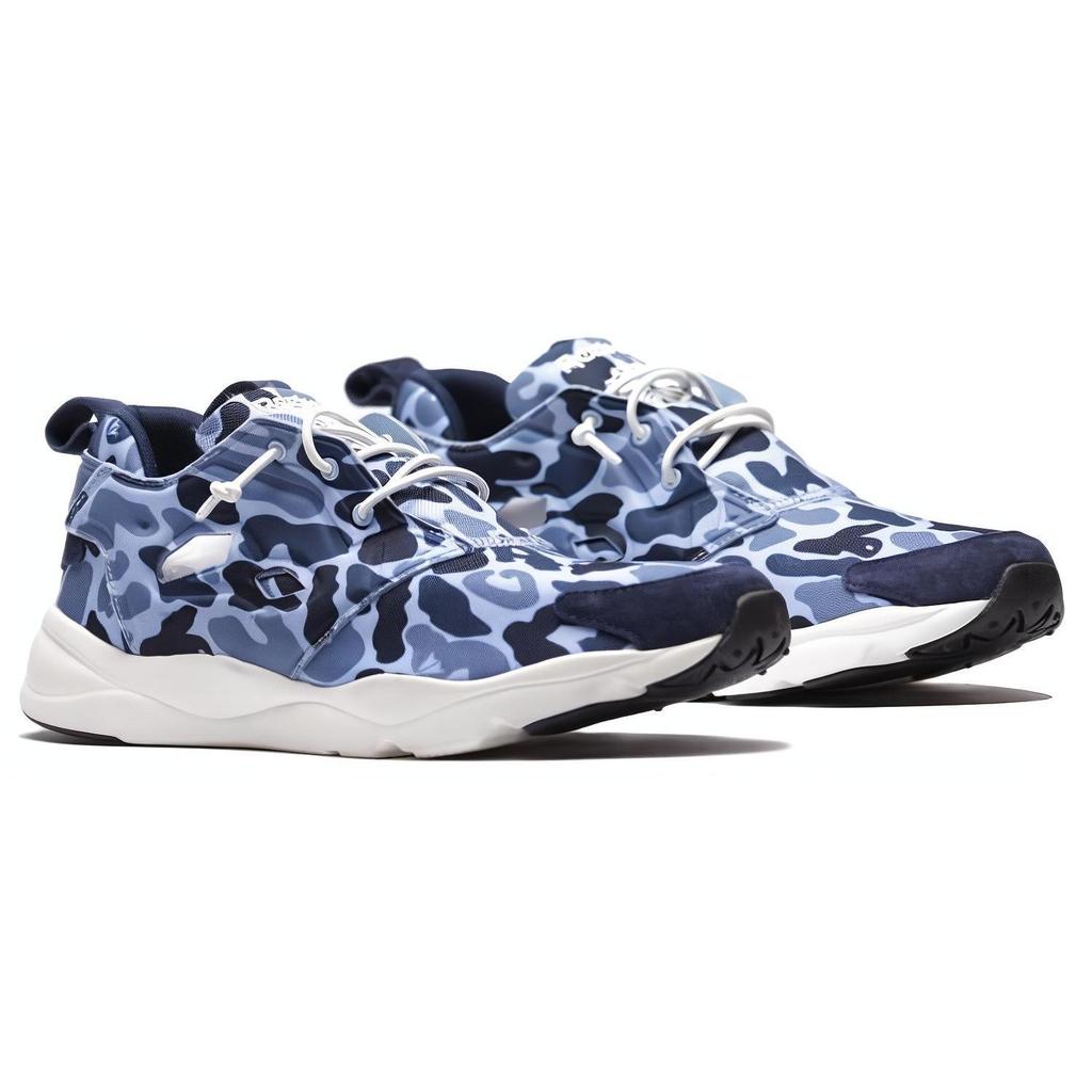 Reebok Furylite Comfortable Fabric Low Top Running Shoes Unisex Sneaker Camouflage-Blue V67087
