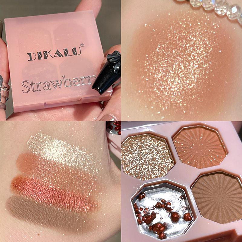 Dazzling Gem Mini Eyeshadow Palette: Shimmer, Matte, Glitter, Sequin - Long-Lasting, Portable, Student-Friendly.