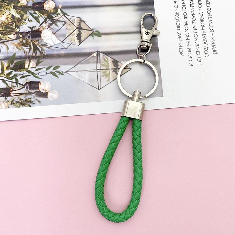 Braided Leather Car Keychain - Unisex Waist-Hanging Bag Charm Keyring