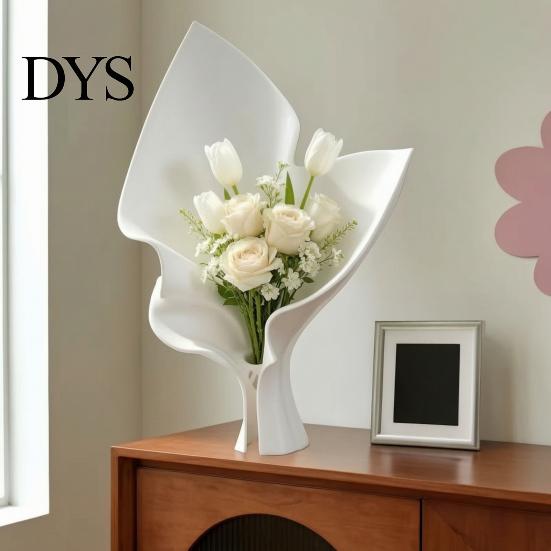 Vaso Minimalista Moderno Fiore Stampato 3D per Fiori Freschi, Composizione Stile Geometrico Portafiore con Tubo Integrato Casa Soggiorno