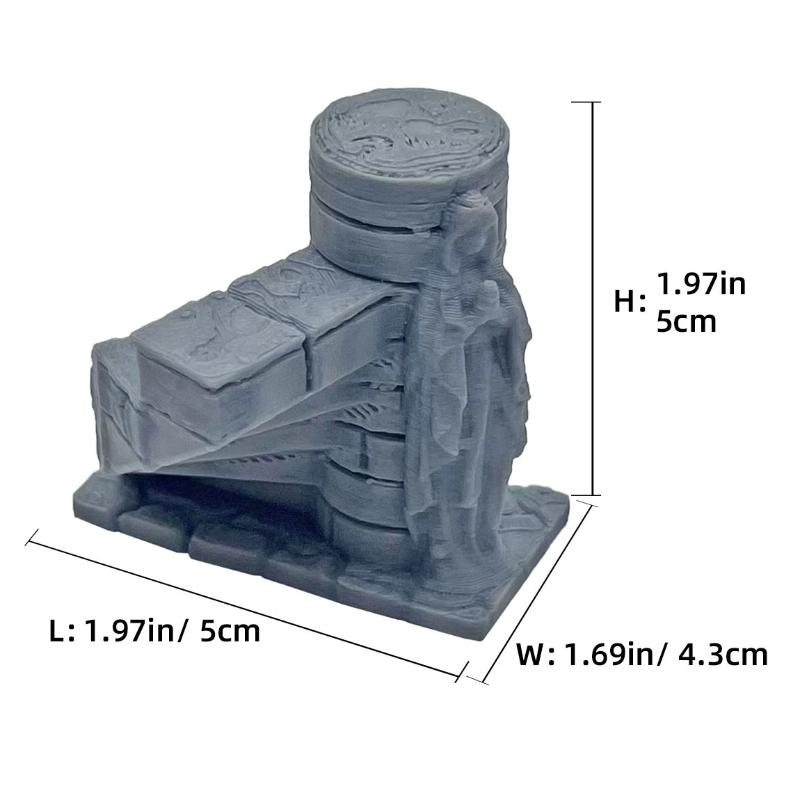 

3D Printed Tomb Staircase Ornament Miniature Ruined Landscape Desktop Decoration Game Tomb Terrain Staircase Model