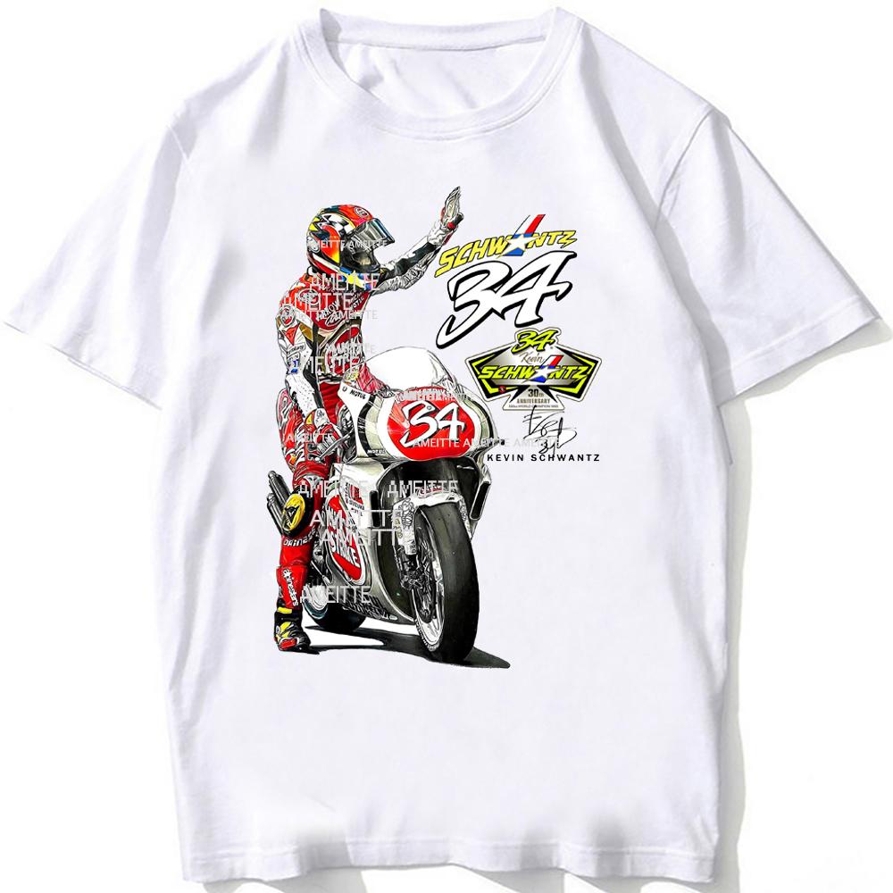 Kevin Schwantz 34 Gp 500cc Race Legend Rider T-shirt Unisex Unisex Manica Corta Cool Ragazzo Ciclo Top Bianchi Unisex Motocicletta Ride Magliette