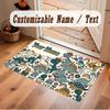 Dinosaur Theme Soft Crystal Velvet Rug Custom Name & Text Print Non Slip Floor Rug for Bedroom Living Room