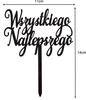 Topper Na Tort Wszystkiego Najlepszego Akrylowy Czarny