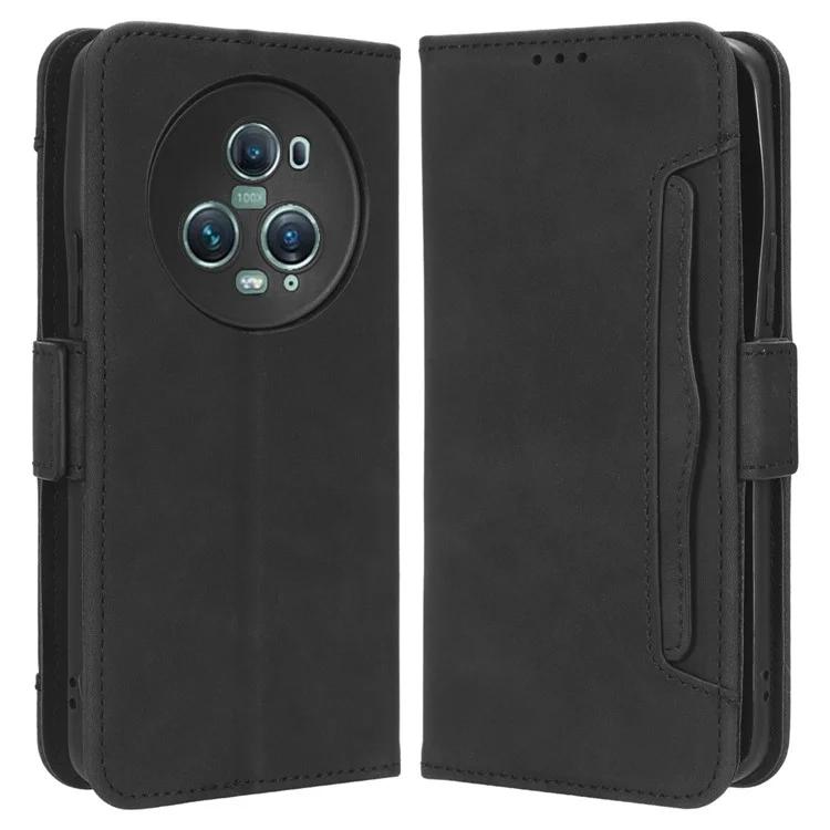 For Honor Magic5 Pro 5G PU Leather Protective Stand Cover Multiple Card Slots Wallet Phone Case