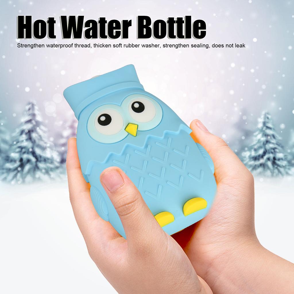 Hot Water Bottle Microwave Hting Silicone Cartoon Injection Hand Warmer Portable Cute Owl Shape 400ml