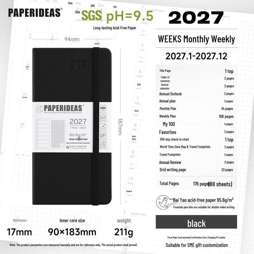 2026 Portable Weekly Planner: Leather-Covered Diary & Time Management Book