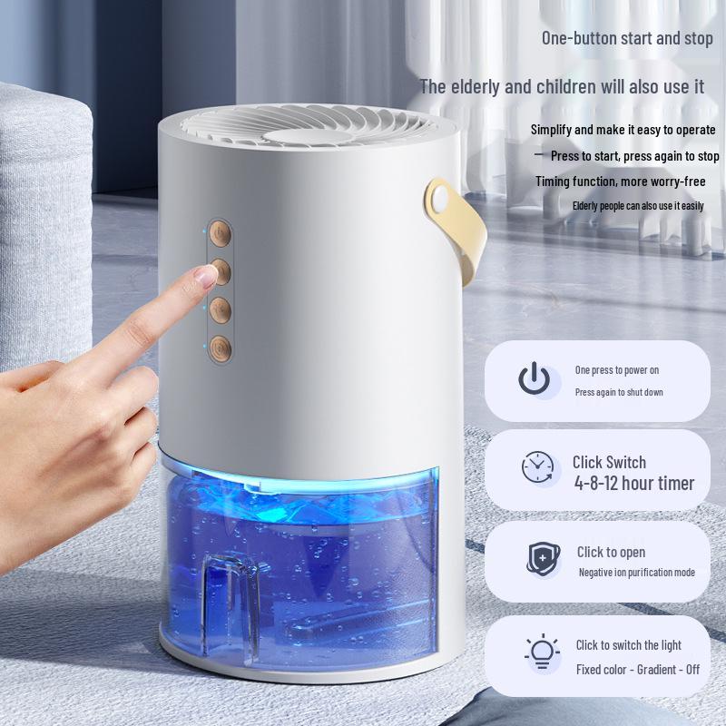 Silent Home Dehumidifier - Compact & Efficient Air Purifier for Humid Weather