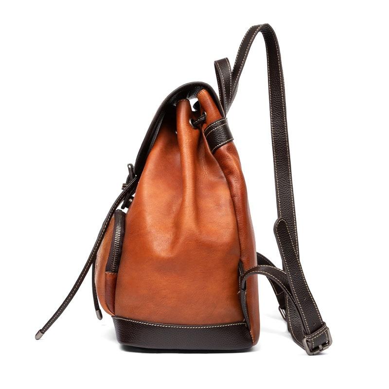Johnature Tasche Geprägte Frauen Rucksack Weiches Rindsleder Vintage Große Kapazität Outdoor Reisetaschen