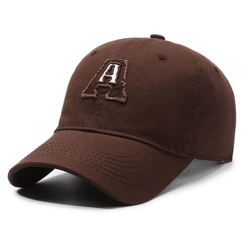 Korean Style Embroidered A Letter Baseball Hat With Curved Brim And Sunshade For Outdoor Casual