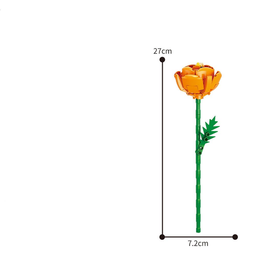 13 Styles Pretty Flower Building Blocks Rose Valentine's Lavender Peach Lily Of The Valley Tulip Bricks DIY Home Ornaments