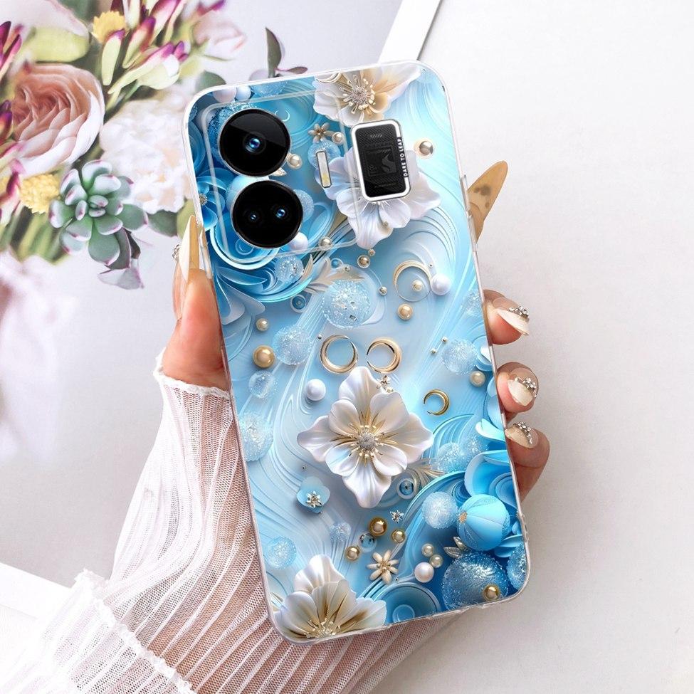 Clear For Realme GT Neo 5 Case RMX3706 Cute Cat Fashion Butterfly Funny Painted Casing For Real me GT Neo 5 Cover