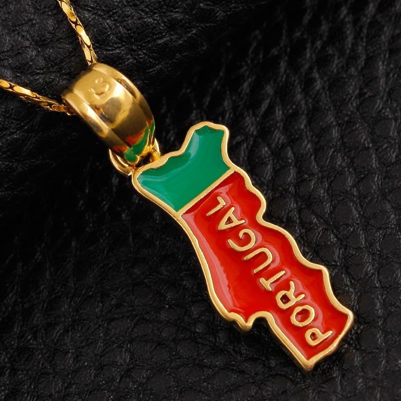 

Подвеска Карта Португалии Женский Горячий Товар Украшение 18К Медная Бижутерия