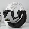 3D Printed Half Wolf Skull Realistic PLA Bone Sculpture for Desk Decor Gothic Office Shelf Art Unique Gift for Nature Tech Lover