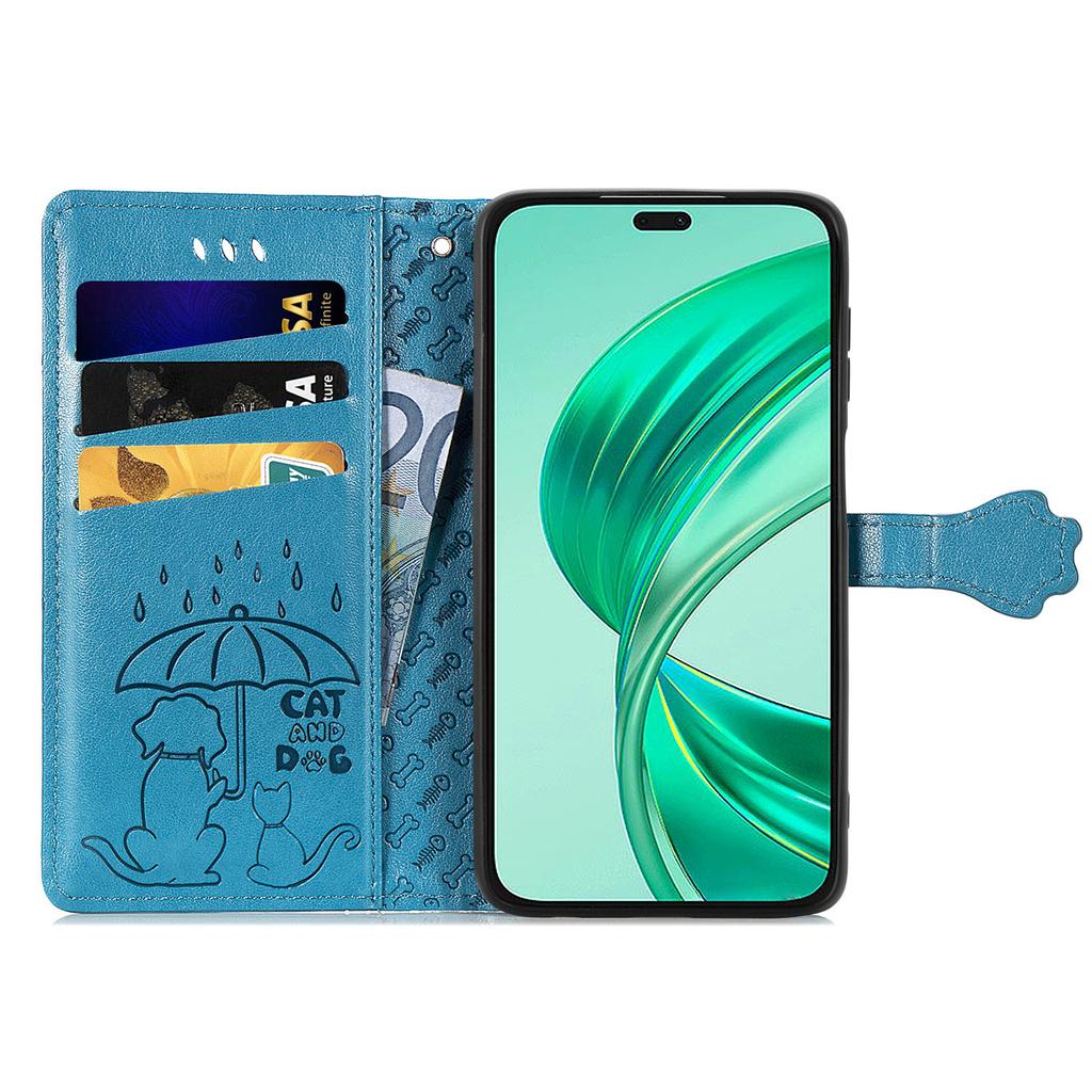 Leather Case For Honor X7c 4G/200 Smart 5G/Play 60 Plus 5G Wallet Flip Phone Cover Cute Cat Dog Pattern