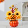 Autumn Party Decorations, Sunflower & Maple Leaf Ornaments, DIY Harvest Thanksgiving Halloween Table Bonsai Decor