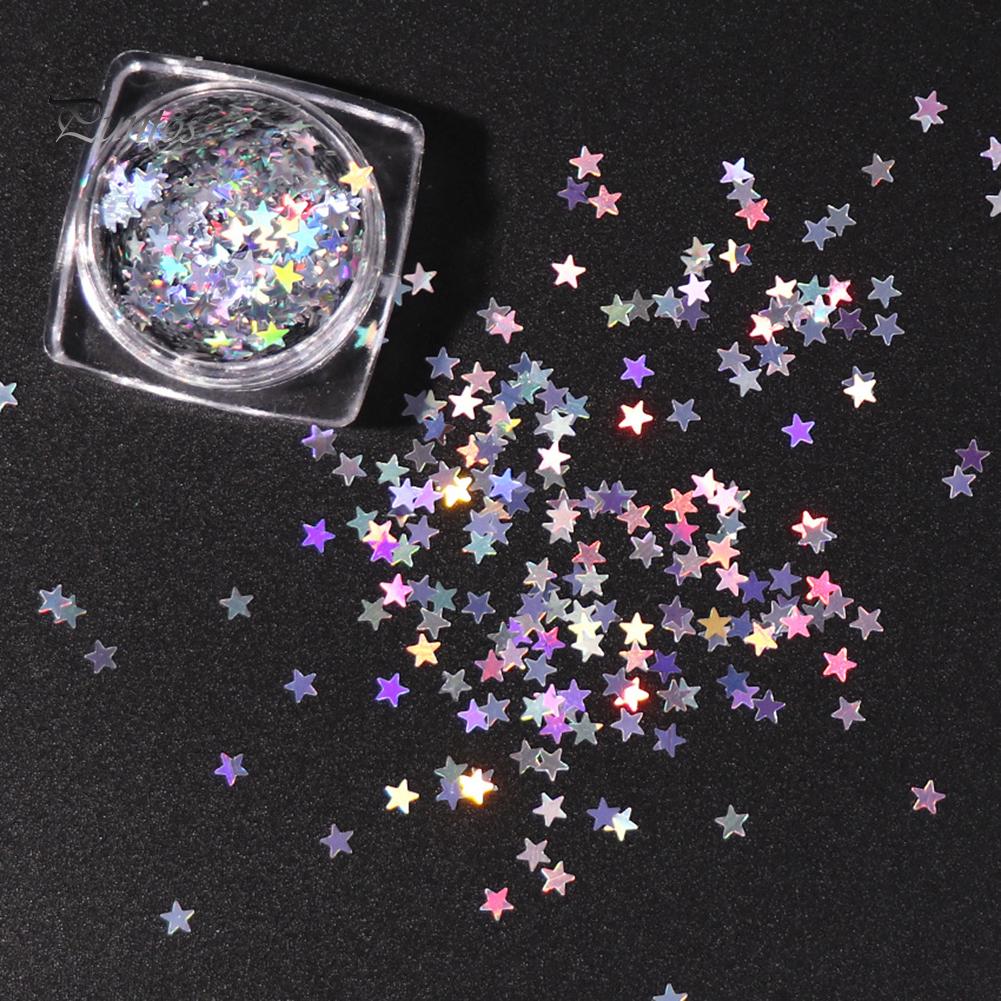 Puntos Nail Art Manicure Tool 3mm Natural Women Laser Pentagram Paillette Decor DIY