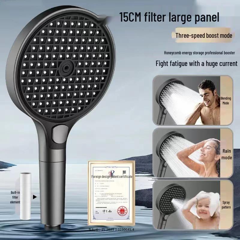 

Душевая лейка высокого давления 15 см с улучшенным напором воды и встроенным фильтром