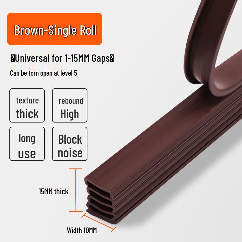 Self-Adhesive Soundproofing Door & Window Sealing Strip - Windproof, Insect-Proof, Anti-Theft Rubber Bumper