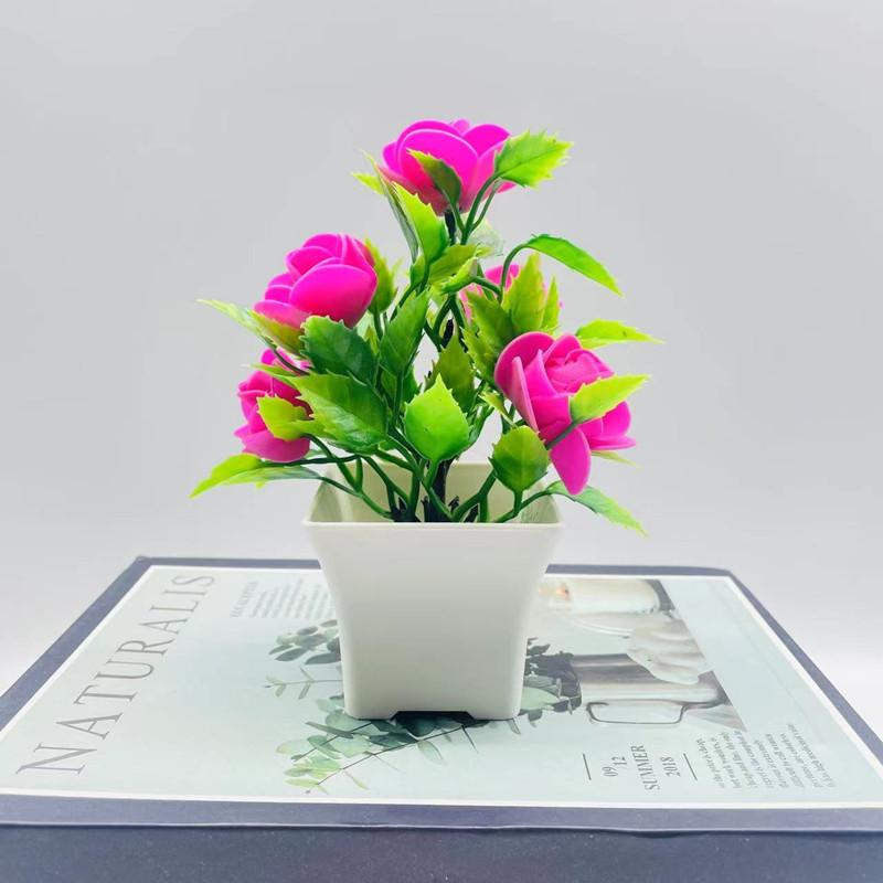 Artificial Potted Plants Artificial Flower Bonsai Artificial Green Plants Foam Roses 5 Foam Flower Ornaments