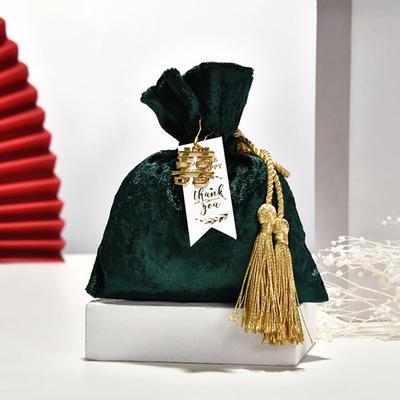 Koreański Aksamitny Woreczek ze Sznurkiem i Chwostem Aksamitne Pudełko na Cukierki Torebki na Prezenty Saszetki do Przechowywania Cukierków Organizator na Biżuterię na Wesele, Urodziny