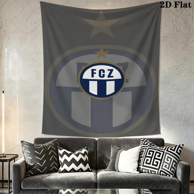 Fc Zrich Wall Tapestry Aesthetic Wall Hanging Printed Fabric Blanket Decorative Tapestries for Bedroom Living Room Home Decor