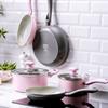 Greenpan Green Chef Deep Wok Induction Interior and and Easy To Earthy Quartz Pink Pan, 28cm, Compatible, Ceramic-Coated Exterior, Non-Stick Clean,
